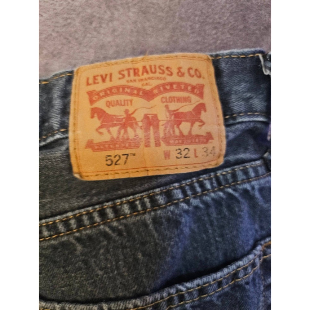 Levis 527 Slim Bootcut Jeans Mens 32x34 Dark Wash Denim Blue - Picture 4 of 11